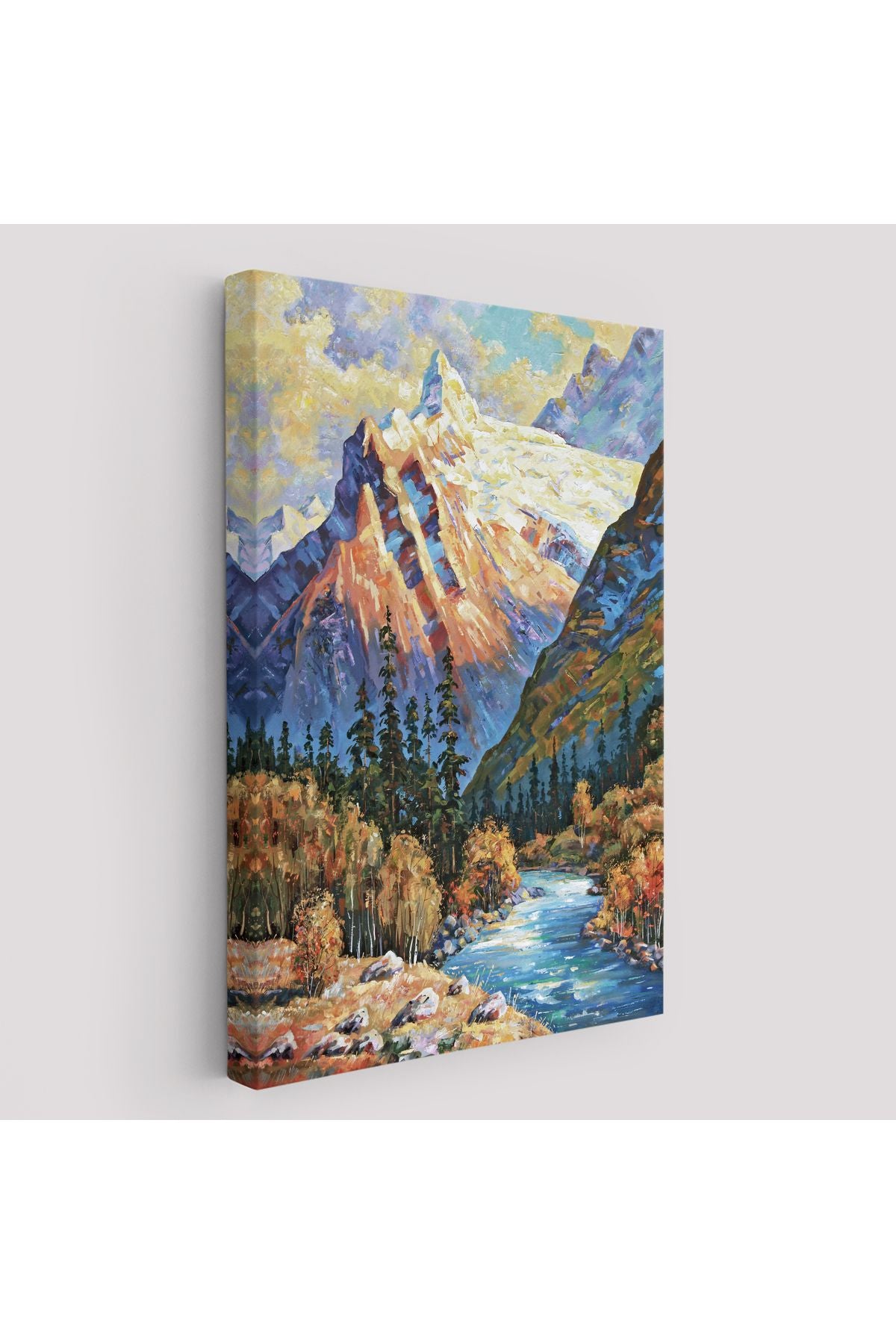 Soçhi Nehri Rusya Yağlıboya Görünüm Dekoratif Kanvas Duvar Tablosu-5935