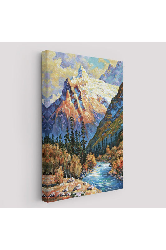 Soçhi Nehri Rusya Yağlıboya Görünüm Dekoratif Kanvas Duvar Tablosu-5935