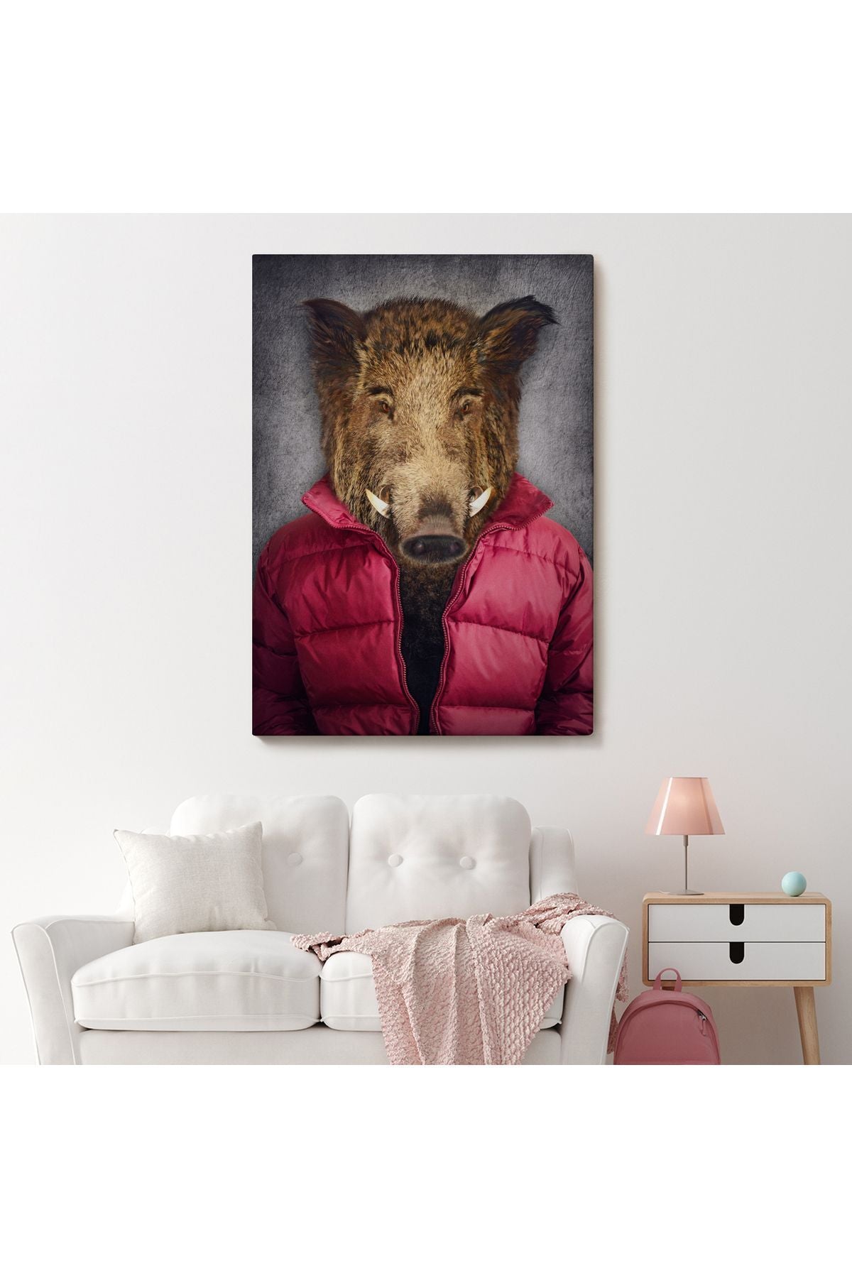 arg001 seri Domuz Kafalı İnsan Kanvas Tablo-4987