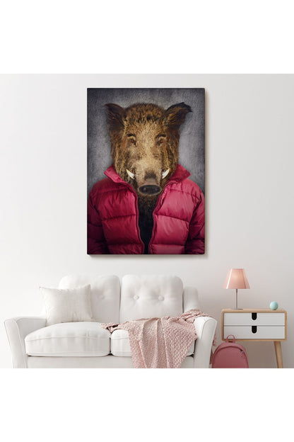 arg001 seri Domuz Kafalı İnsan Kanvas Tablo-4987