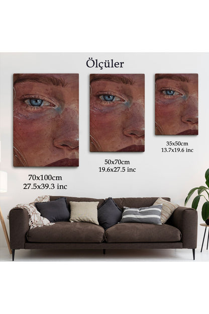 Mavi Gözlü Kız Dekoratif Duvar Tablosu-6335