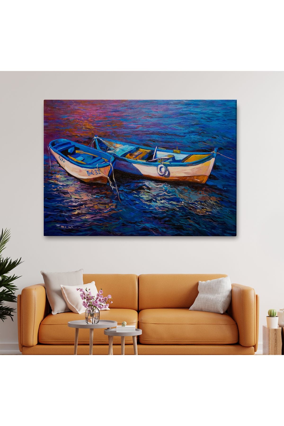 Balıkçı Tekneleri Kanvas Duvar Tablosu-1191