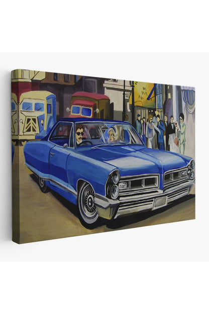 Fırça Darbeleri ile Soyut Yağlıboya Görünüm Dekoratif Kanvas Duvar Tablosu-3761