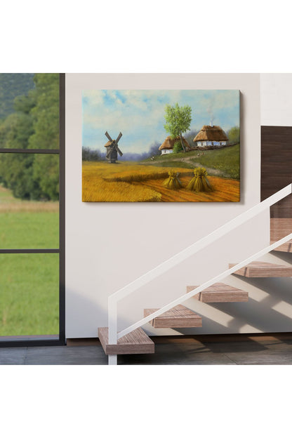 Özel Tasarım, Dekortif  BaskıUkrayna Köy Manzarası Yağlıboya Görünüm Dekoratif Tablo-3712