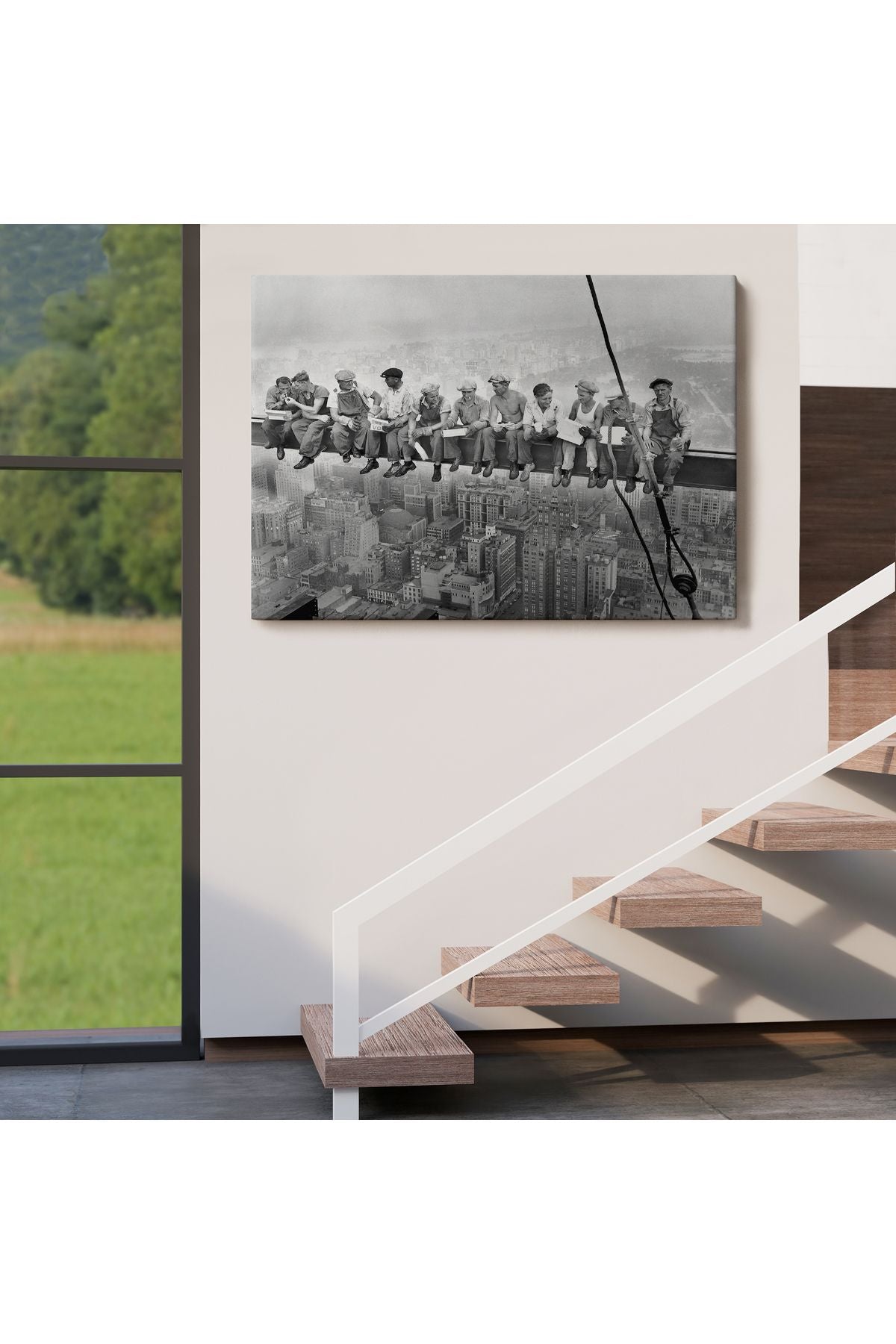 Bir Gökdelenin Tepesinde Öğle Yemeği New York Kanvas Tablo-5408