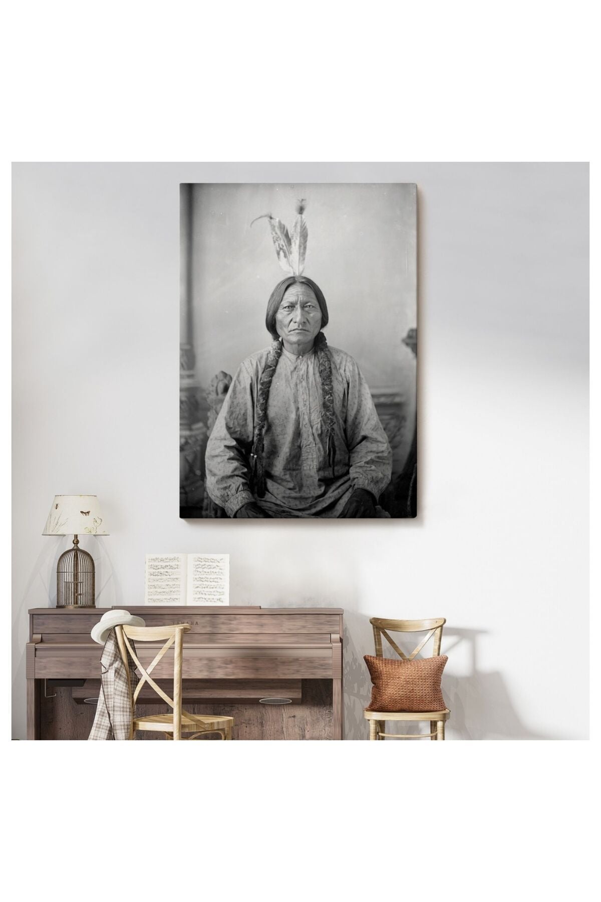 Kanvas, Duvar Tablosu, Dekoratif, Sitting Bull Oturan Boğa Son Kızılderili Kabile Şefi 6416 EGKNV