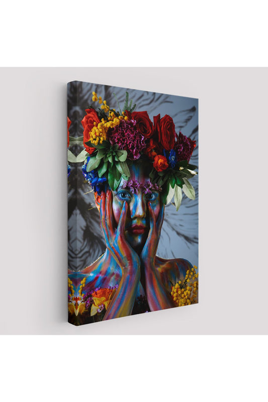 DB HG Çiçek Taçlı Kız Duvar Tablosu-5992