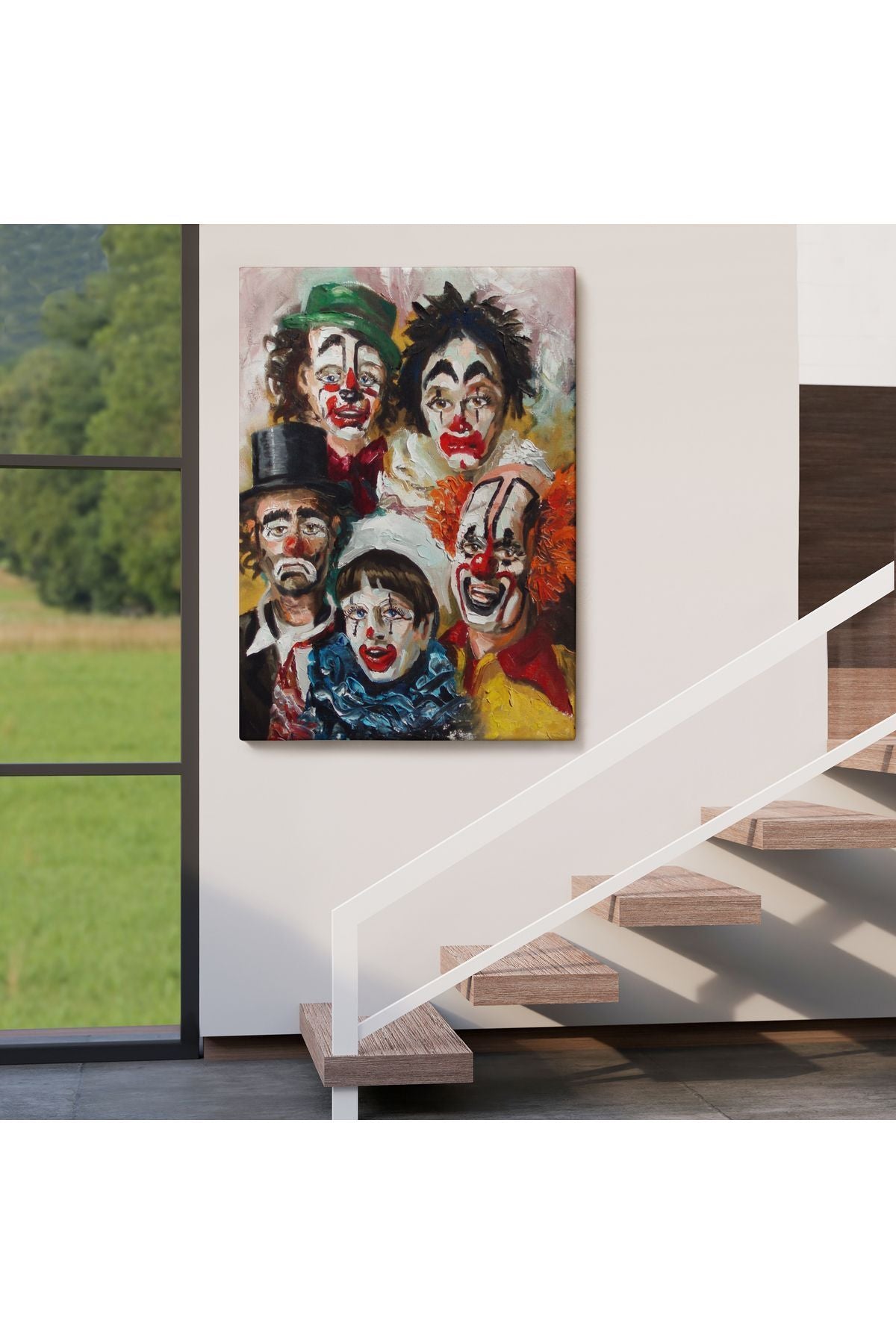 Kanvas, Duvar Tablosu, Dekoratif, Üzgün Palyaçolar 6421 EGKNV