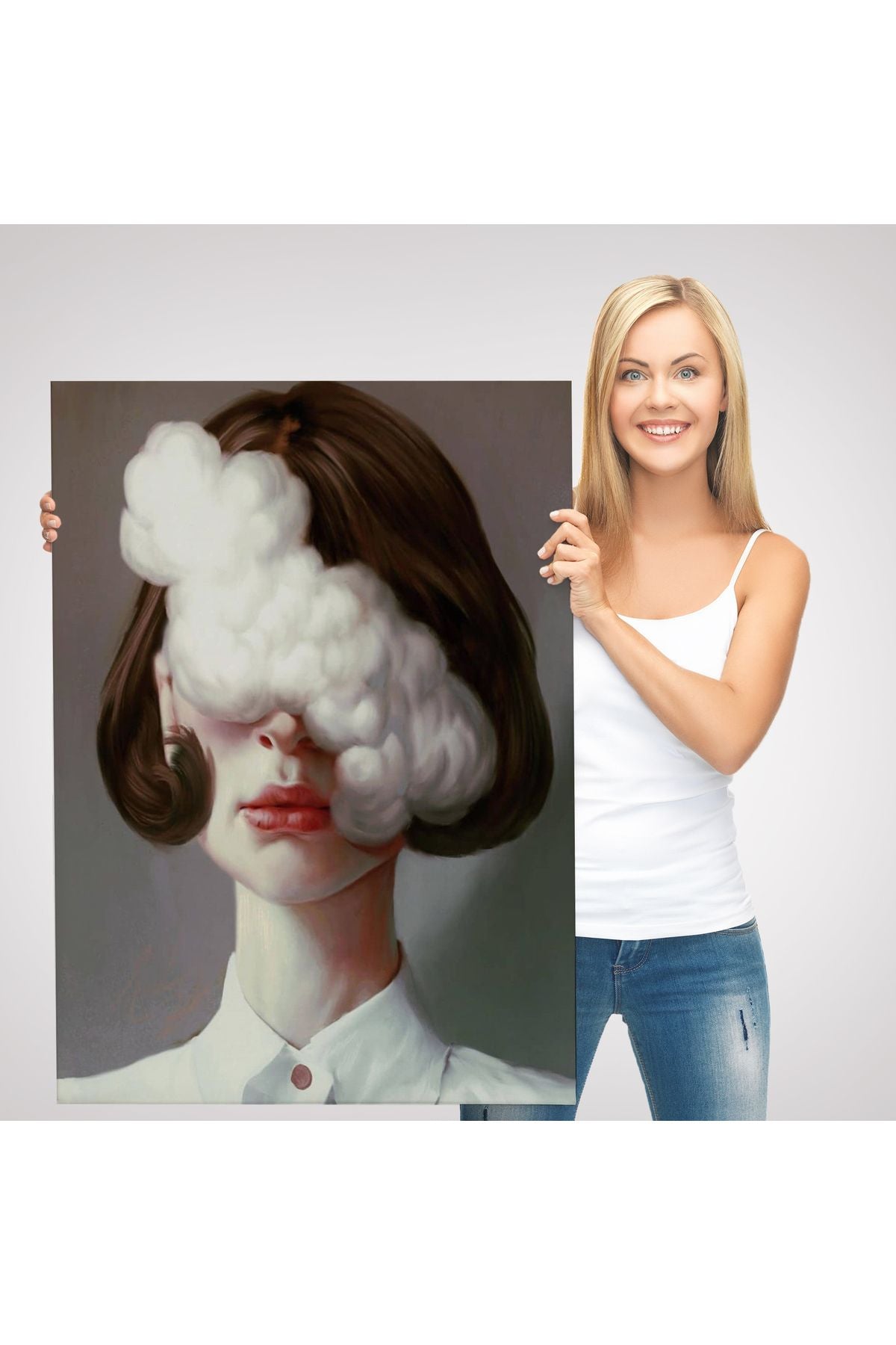 Modern Gerçeküstü Kadın Sanatı Kanvas Tablo, Pop Art KanvasTablo Sanatı-5212