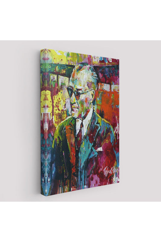 Yağlı Boya Efektli Renkli Mustafa Kemal Atatürk Duvar Tablosu-6069