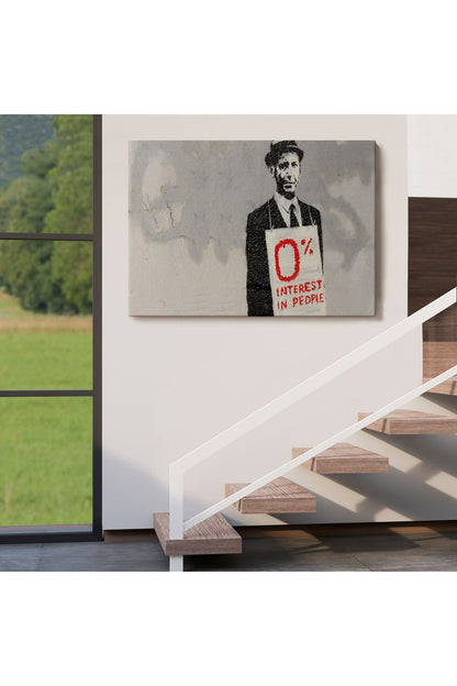 Banksy % 0 Faiz Oranı İsimli Çalışması Kanvas Tablo / % 0 Interest In People-5110