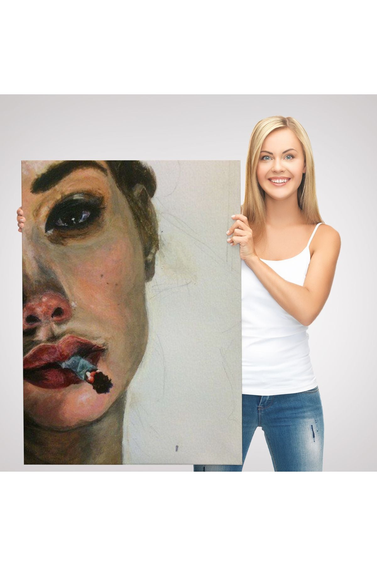 Sigara İçen Bitgin Kadın Tablosu-6019