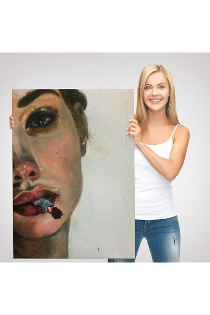 Sigara İçen Bitgin Kadın Tablosu-6019