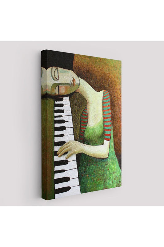 Dekoratif Kanvas Tablo, Duvar Tablosu-Piyano Virtüözü Kadın 6495
