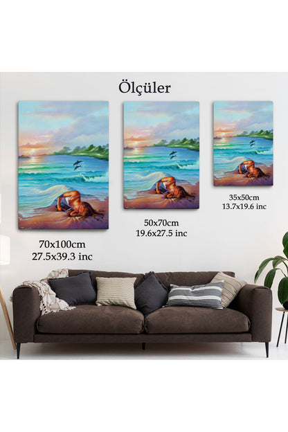 mstseri001 Okyanus Düşlerı Kuran Kız Duvar Tablosu-6209