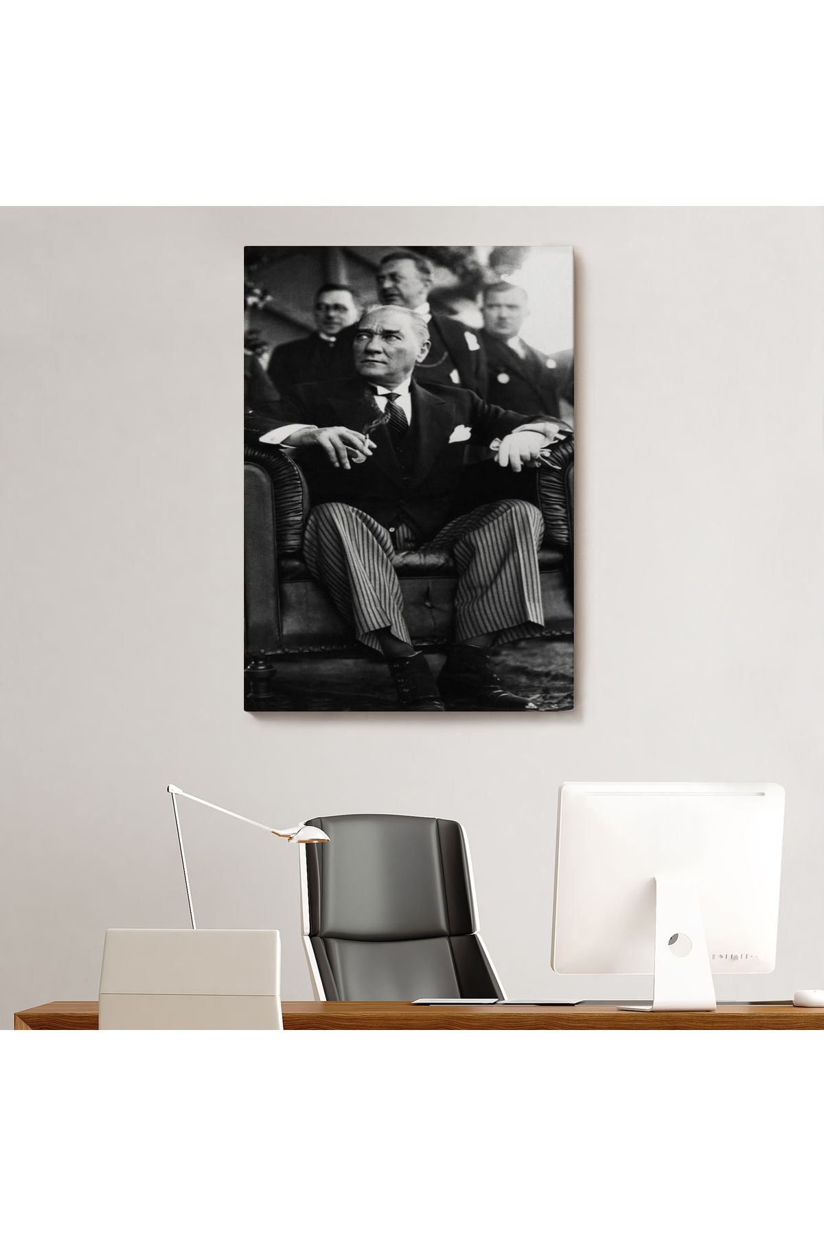 Atatürk Portre Tablosu Mustafa Kemal Atatürk Dikdörtgen Dekoratif Kanvas Tablo-CŞ-71