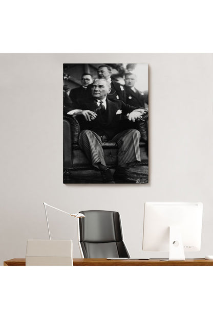 Atatürk Portre Tablosu Mustafa Kemal Atatürk Dikdörtgen Dekoratif Kanvas Tablo-CŞ-71