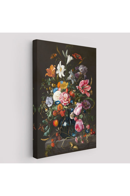 Renkli Çiçekler Yağlıboya Görünüm Dekoratif Kanvas Duvar Tablosu-5941