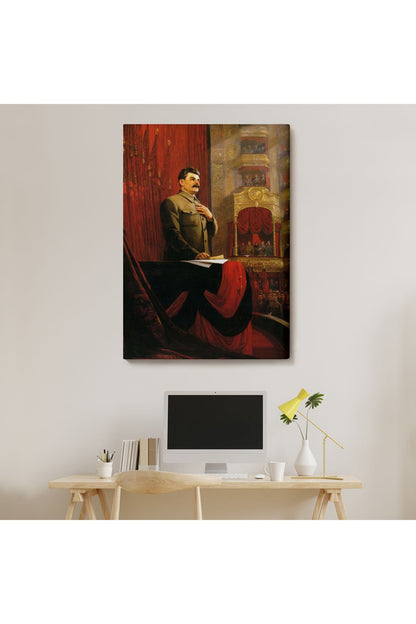 Josef Stalin Eski Sovyetler Birliği Hükümet Başkanı Duvar Tablosu-6014