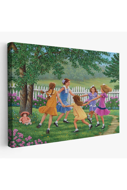 Bahçede Oynayan Kız Çocukları Tablosu-6532
