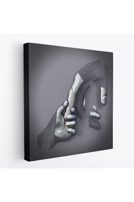 Metalik Efektli 3D Kanvas Poster, Modern Duvar Dekoru, Gümüş Kanvas Tablo-5357