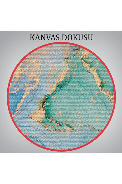 Mürekkep ve Alkol Elementleri ile Mermer Deseni Verilmiş Kanvas Tablo-5050
