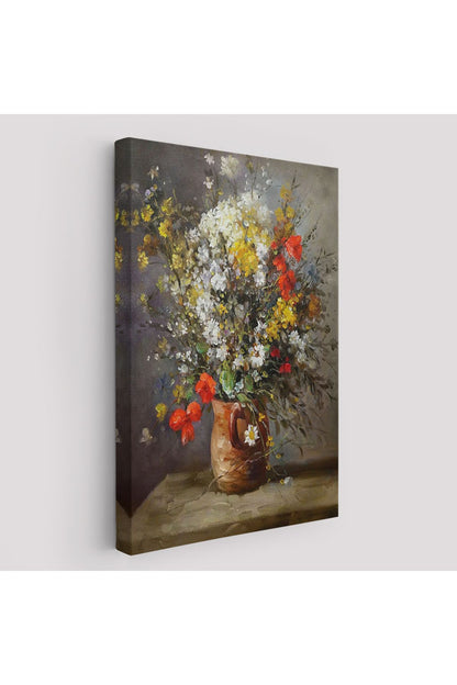 Vazodaki Renkli Çiçekler Duvar Tablosu-6119