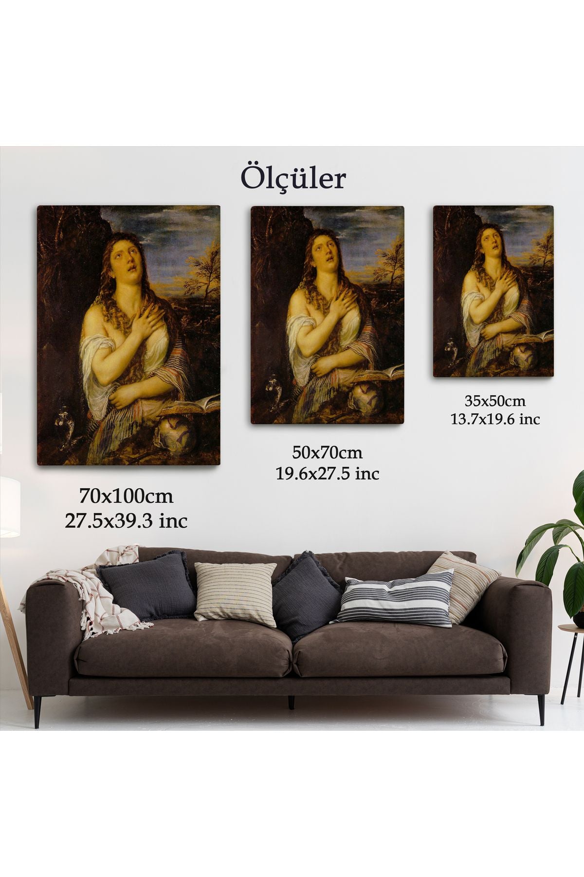 Titian Tiziano Vecellio'un 'Tövbe Eden Magdalene' Eseri Kanvas Tablo-5125