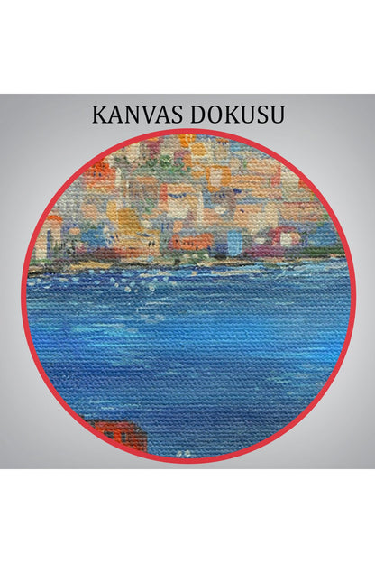 Napoli Manzarası Yağlıboya Görünüm Dekoratif Kanvas Duvar Tablosu-3435