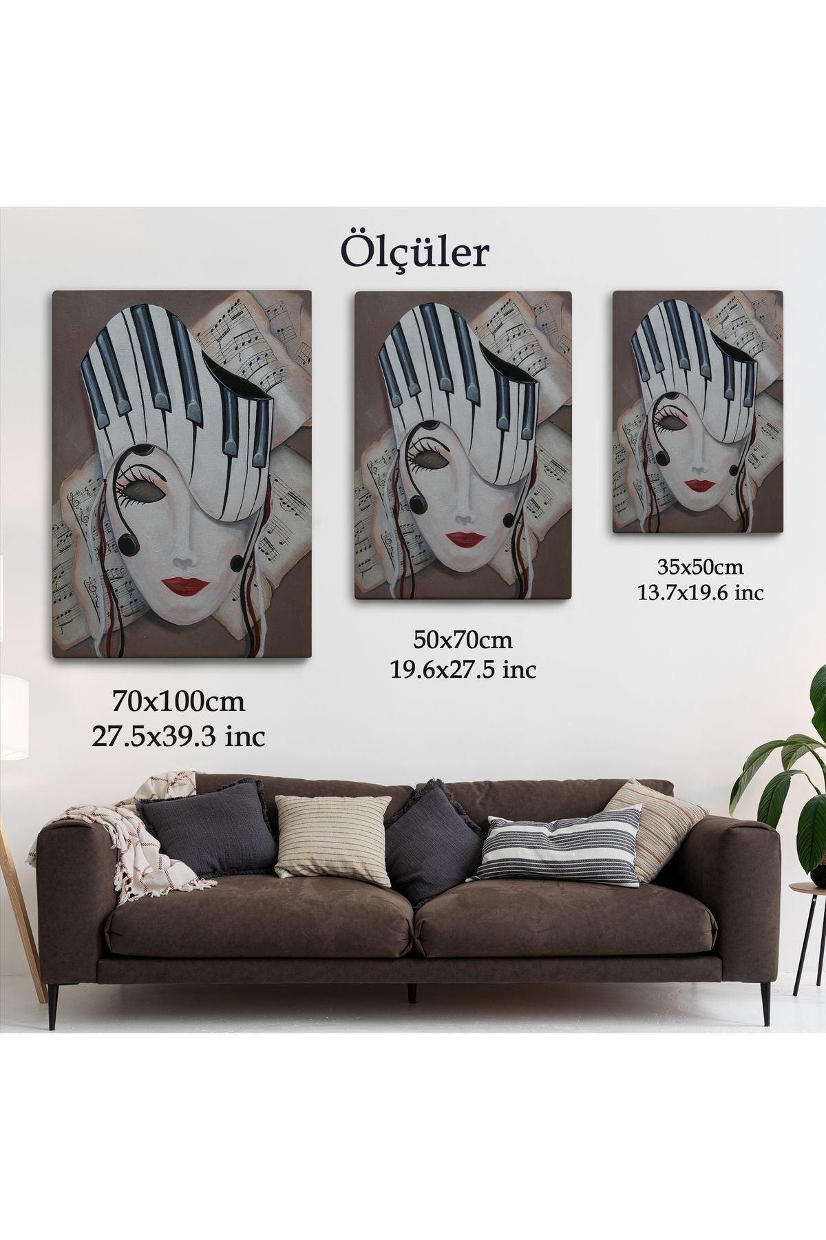 Müzik Notaları Ve Kadın Sürreal Tablosu-6489