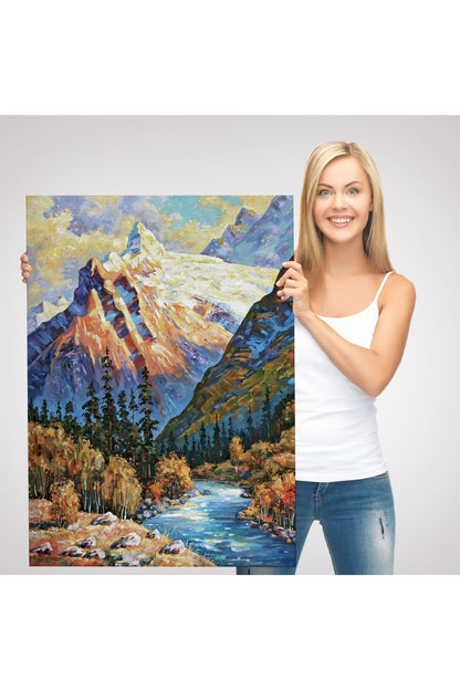 Soçhi Nehri Rusya Yağlıboya Görünüm Dekoratif Kanvas Duvar Tablosu-5935