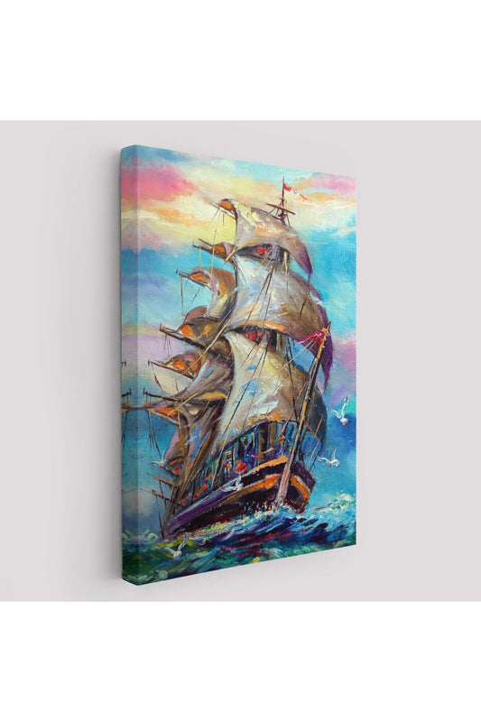 Yağlı Boya Görünümlü Yelkenli Kanvas Tablo-5999