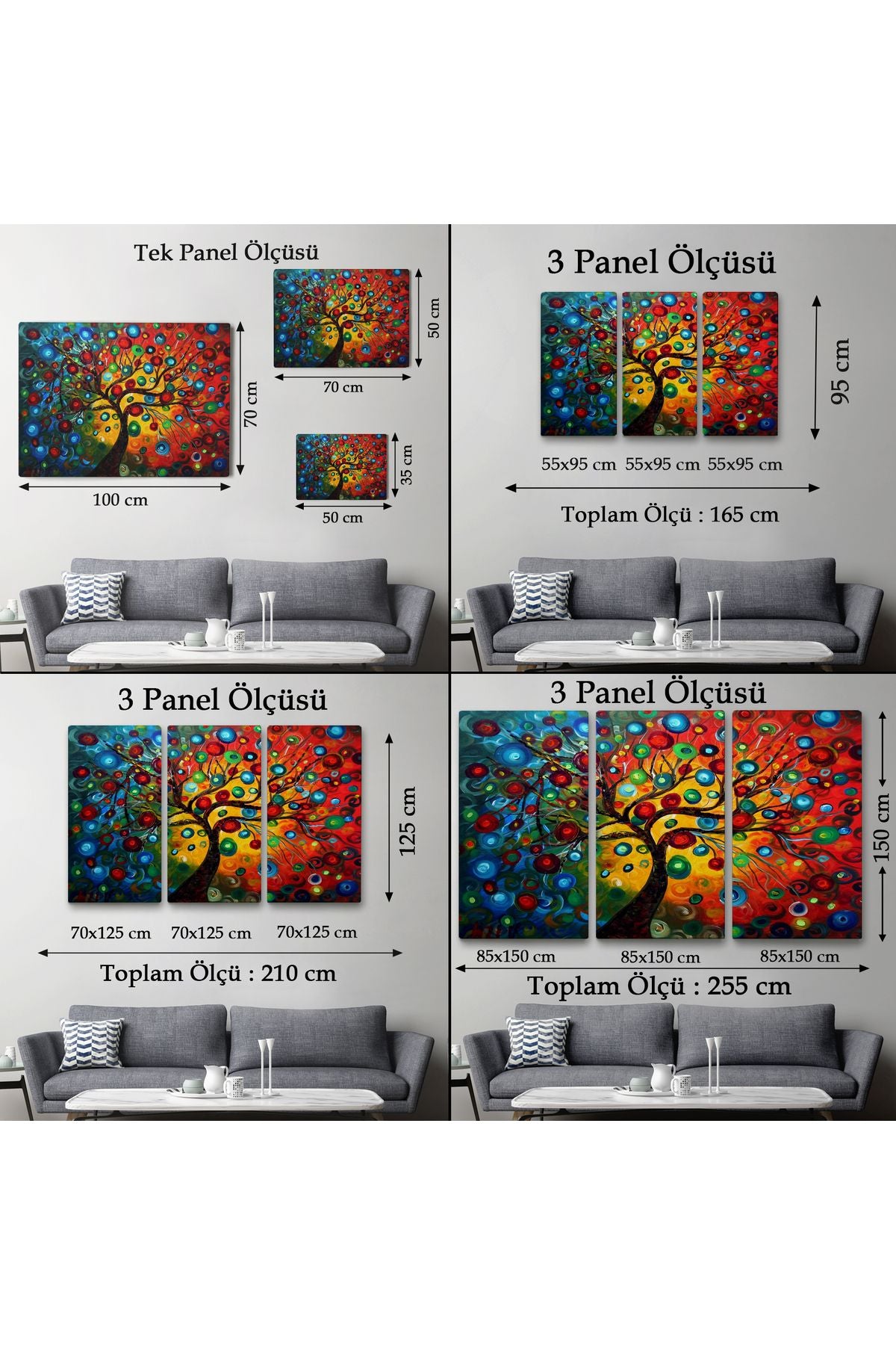 Sürreal Ağaçtaki Renkler Senfonisi Tablosu-6625