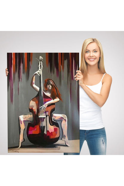 Dekoratif Kanvas Tablo, Duvar Tablosu-Çello Virtüözü Kadın 6167