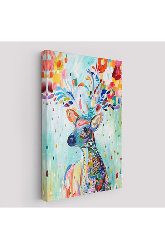 Renkli Çiçek Detaylı Geyik Dekoratif Duvar Tablosu-6196
