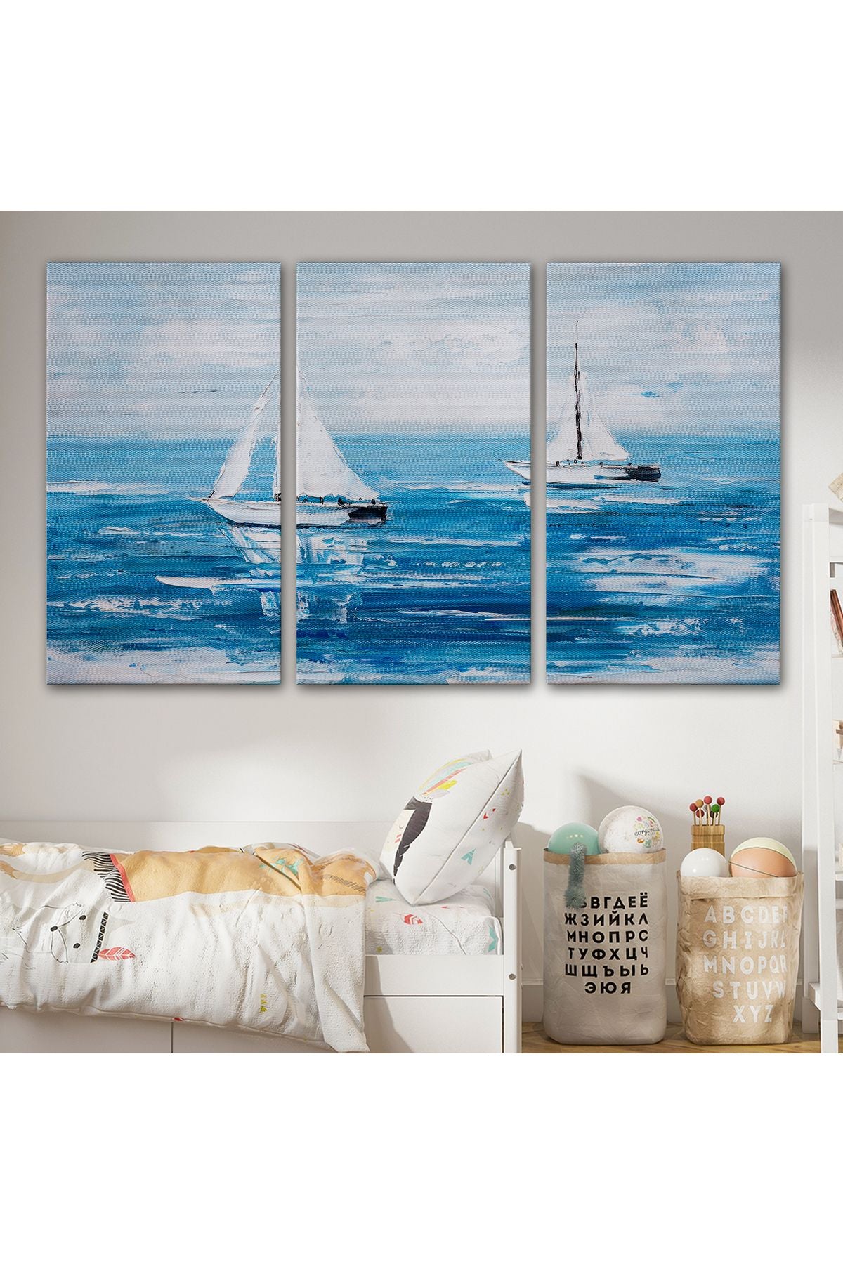 Yaz Yelkenli Dekoratif Kanvas Duvar Tablosu-3711