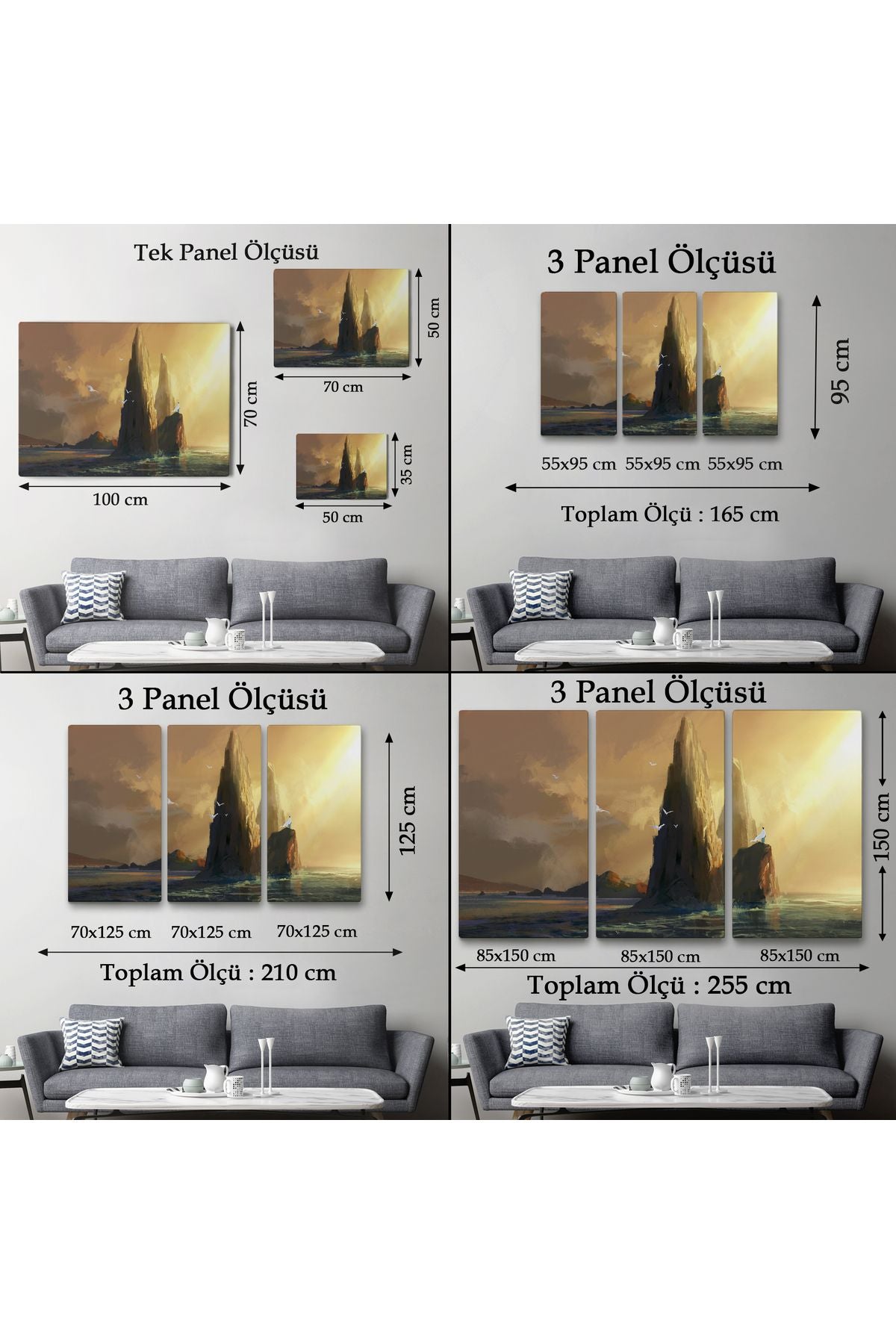 Kayaların Üzerinden Okyanusu İzleyen Beyaz Pelerinli Kadın Kanvas Tablo-5091