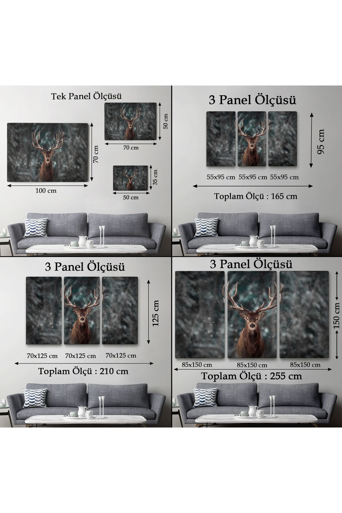 Geyik Dekoratif Kanvas Tablo 1164