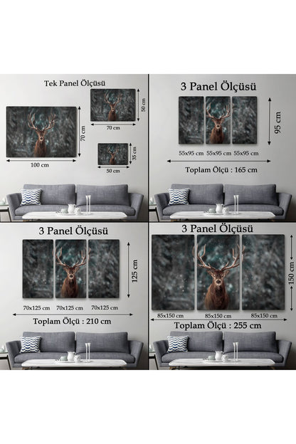 Geyik Dekoratif Kanvas Tablo 1164