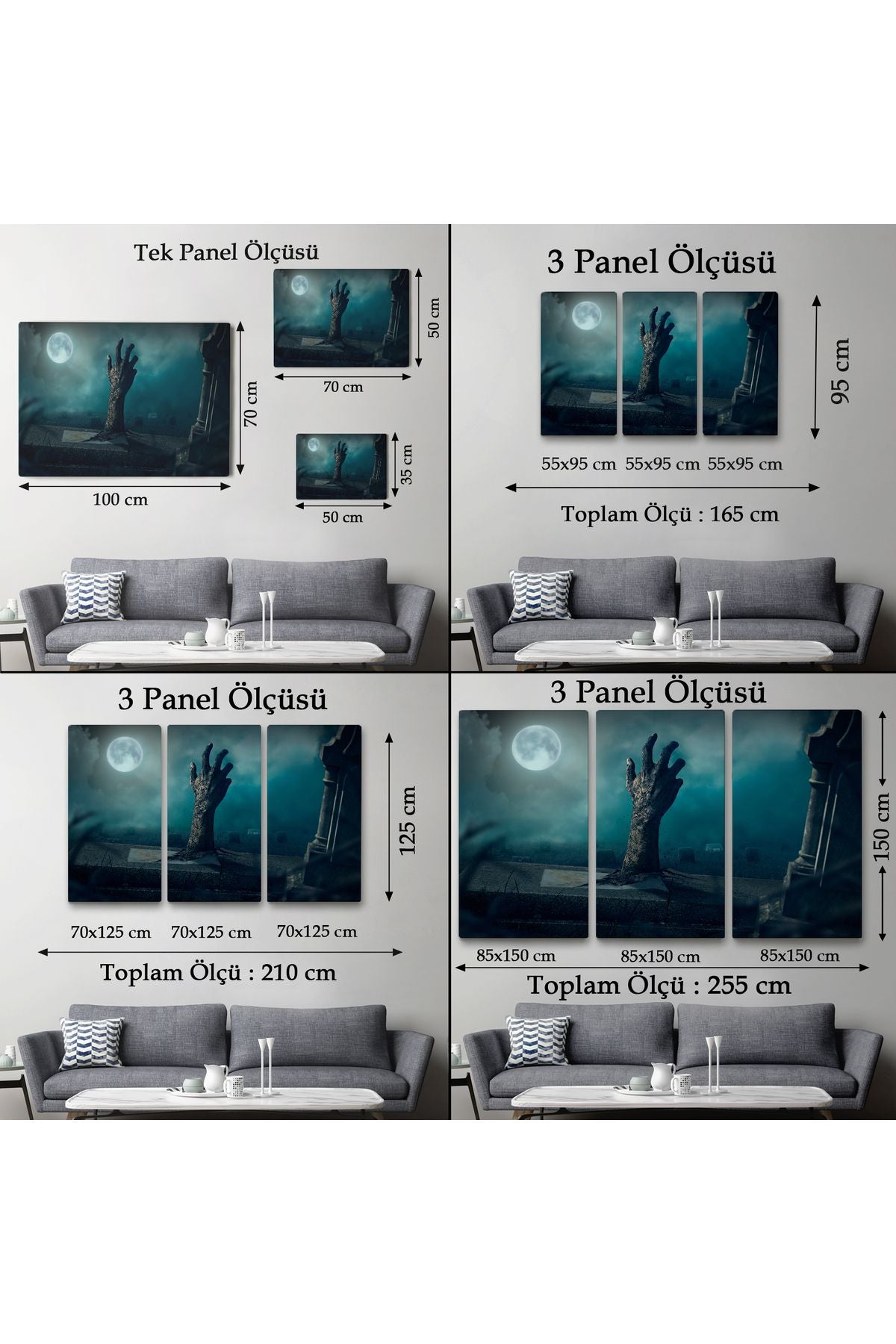 Mezarlık Dirilmiş El Cadılar Bayramı Mezardan Çıkan El Dekoratif Duvar Tablosu-5204