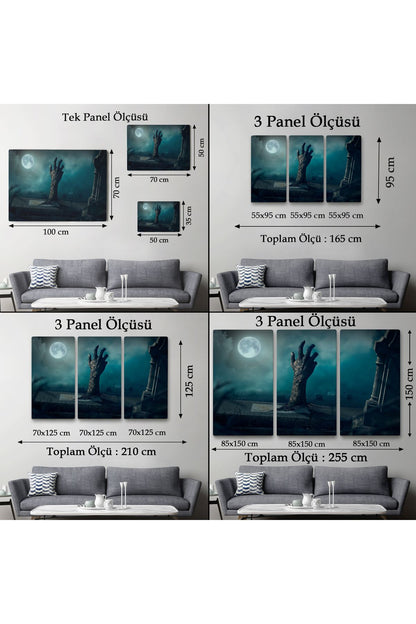 Mezarlık Dirilmiş El Cadılar Bayramı Mezardan Çıkan El Dekoratif Duvar Tablosu-5204