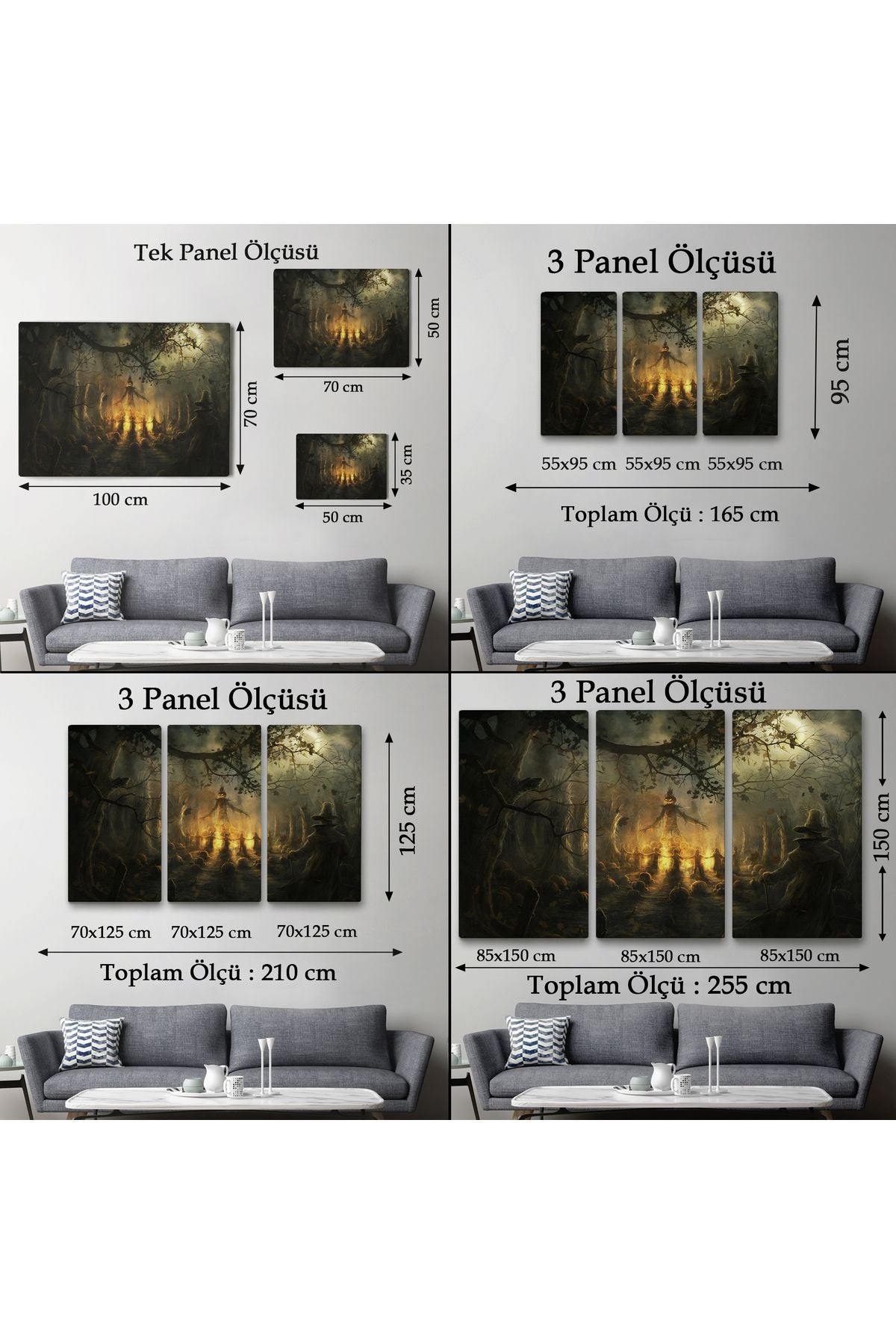 Cadılar Bayramı Partisi Korkunç Ürkütücü Duvar Dekoru Tablosu-5194