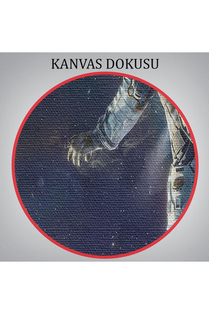 Astronot Duvar SanatıKanvas Tablo, Uzay Posteri, Astronot Uzayda, Gezegen Arka Planı-5381
