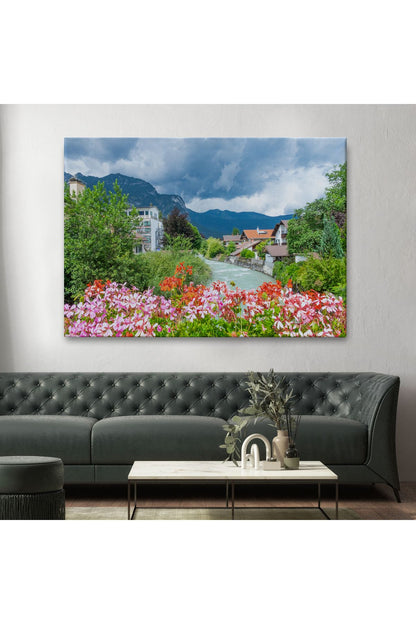 SZ KVS1-Dekoratif Duvar Tablosu-Güzel Bir Nehir Manzarası Almanya Kanvas Tablo 3466