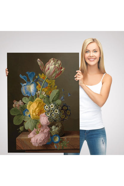 Güzel Çiçekler Yağlıboya Görünüm Dekoratif Kanvas Duvar Tablosu-5937