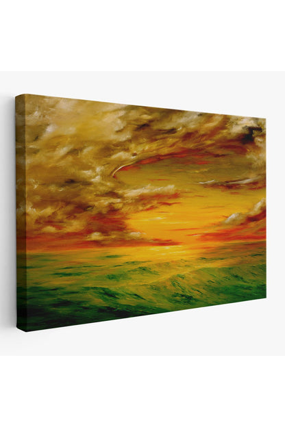 Deniz Manzarası Yağlıboya Görünüm Dekoratif Kanvas Duvar Tablosu-3762