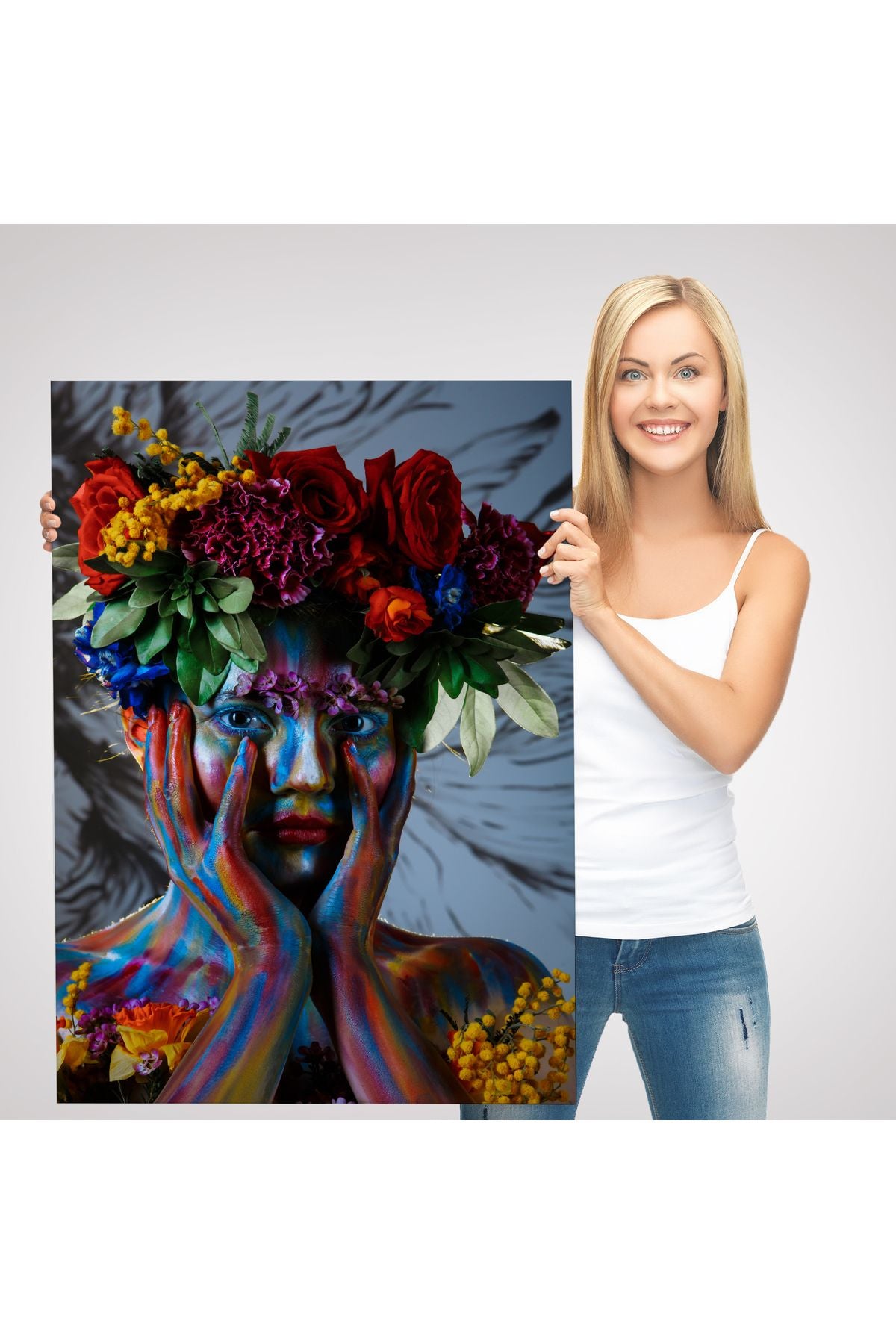 DB HG Çiçek Taçlı Kız Duvar Tablosu-5992