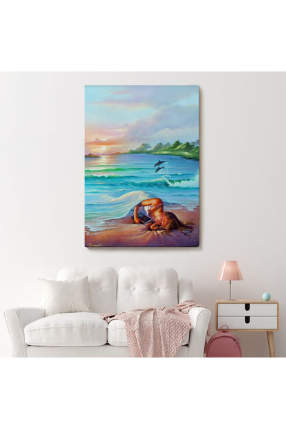 mstseri001 Okyanus Düşlerı Kuran Kız Duvar Tablosu-6209