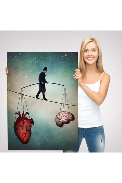 Dekoratif Kanvas Tablo, Duvar Tablosu-Kalp ile Akıl Arasındaki Balans 6363