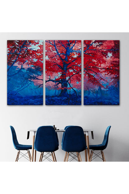 Ormandaki Güzel Sonbahar Ağacı Kanvas Duvar Tablosu-1192
